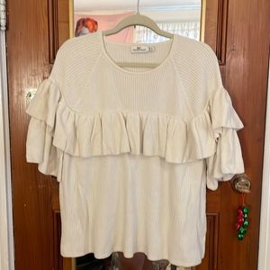 Vineyard Vines Short Sleeve Ruffle Sweater XL